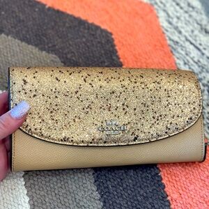 Gold sparkle wallet